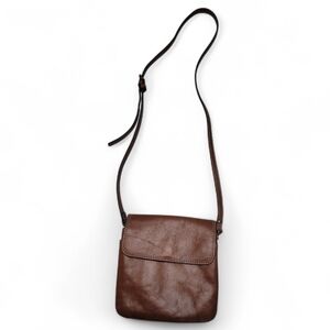 Patricia Nash Italian Leather Brown Cognac Saddle Bag Crossbody
